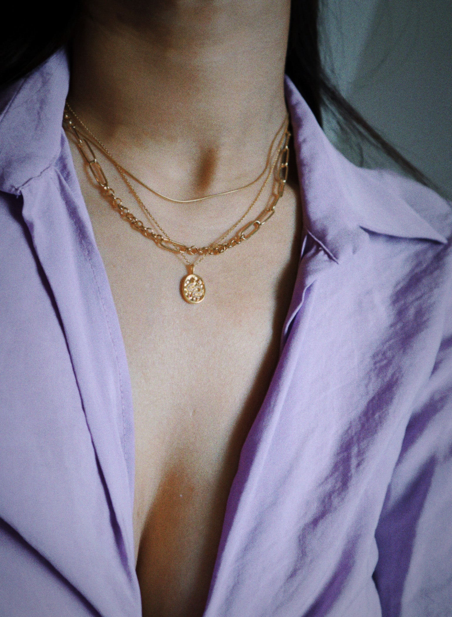 Mixed Link Chain Silver Necklace image 1