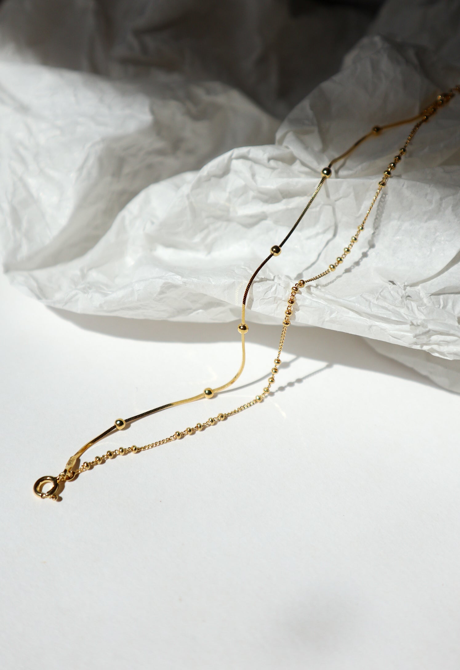 Double Ball Chain Silver Bracelet image 4