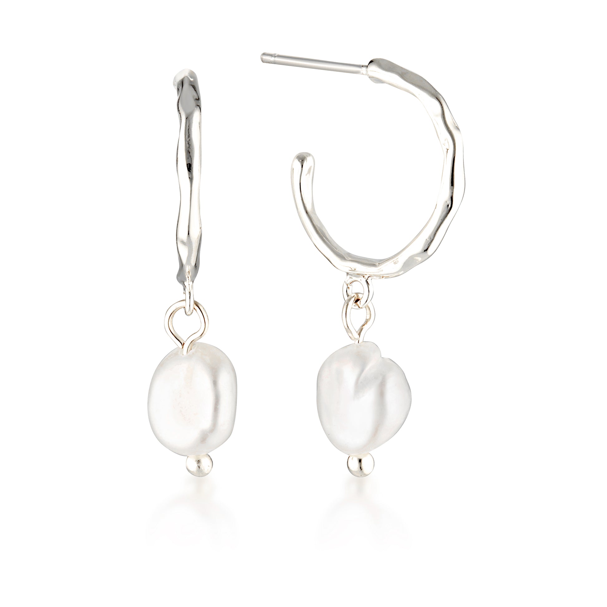 Time Pearl Hoop Earrings image 2