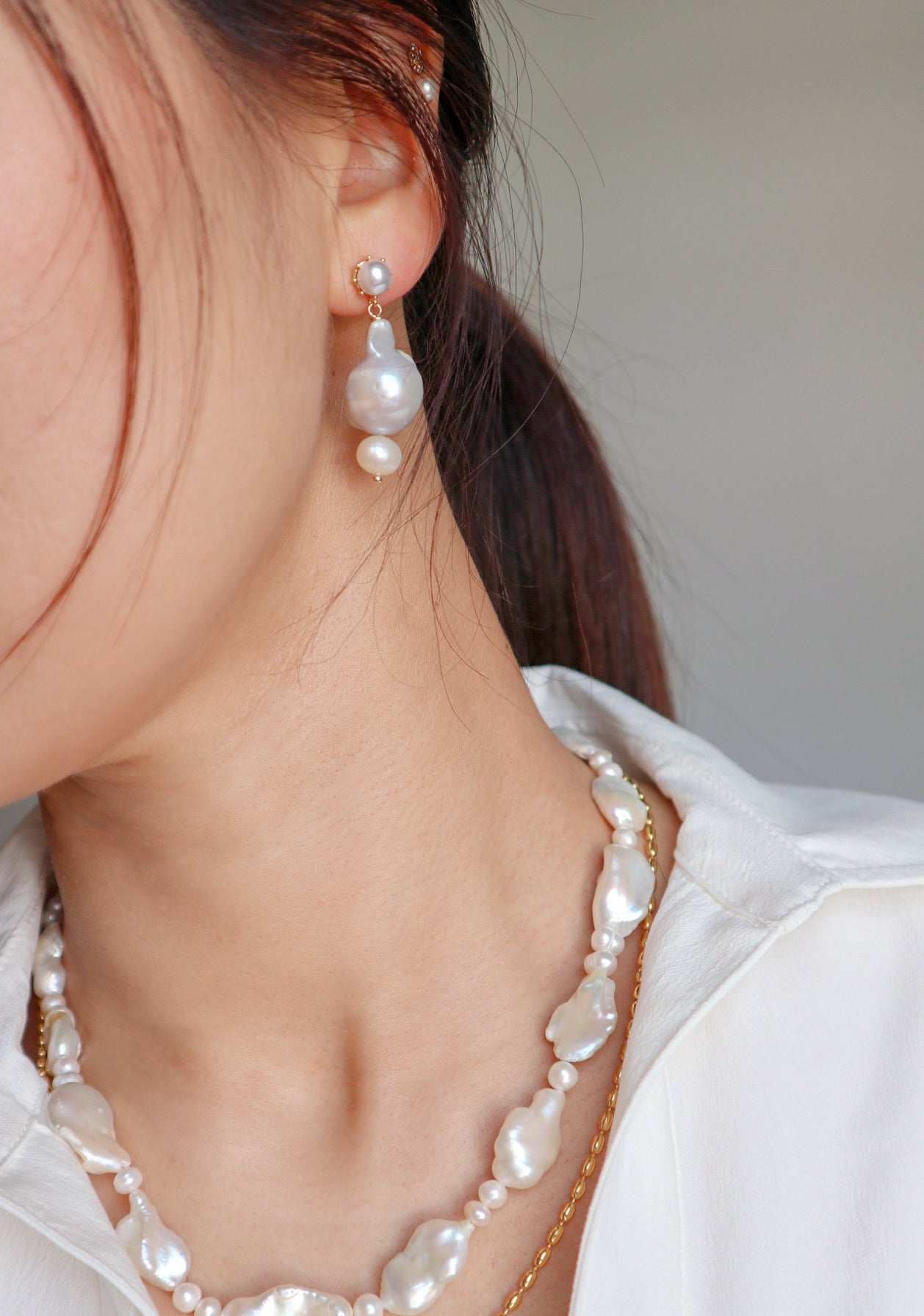 Holy Mismatch Pearl Earrings image 3