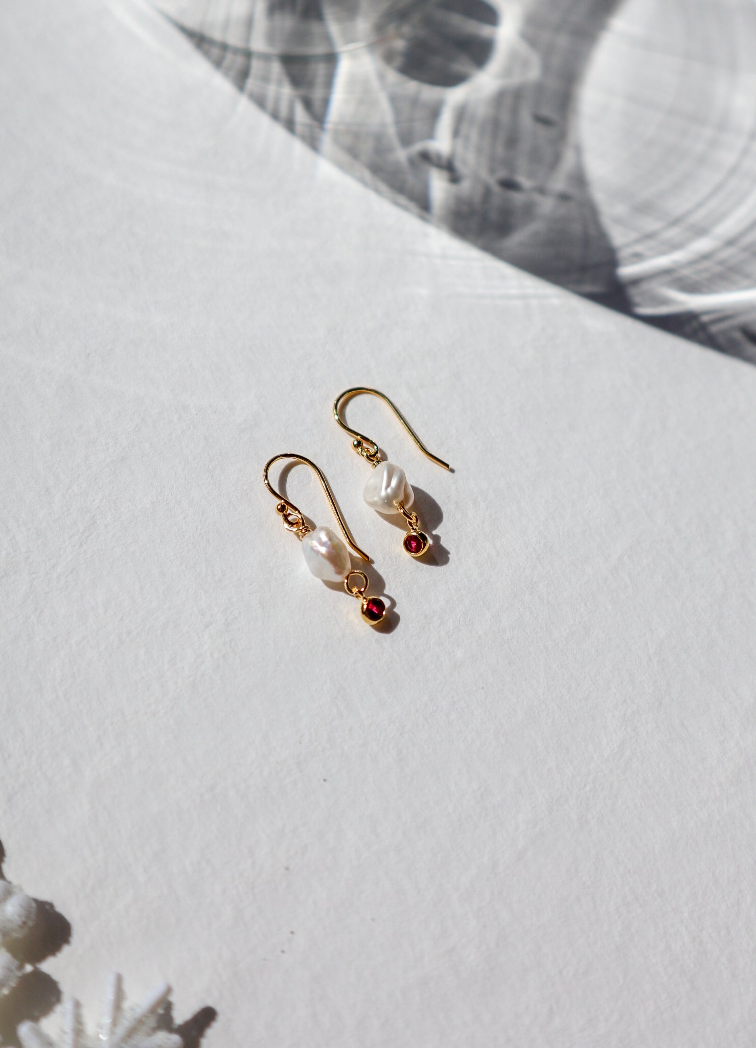 Cubic Drop Pearl Earrings image 3