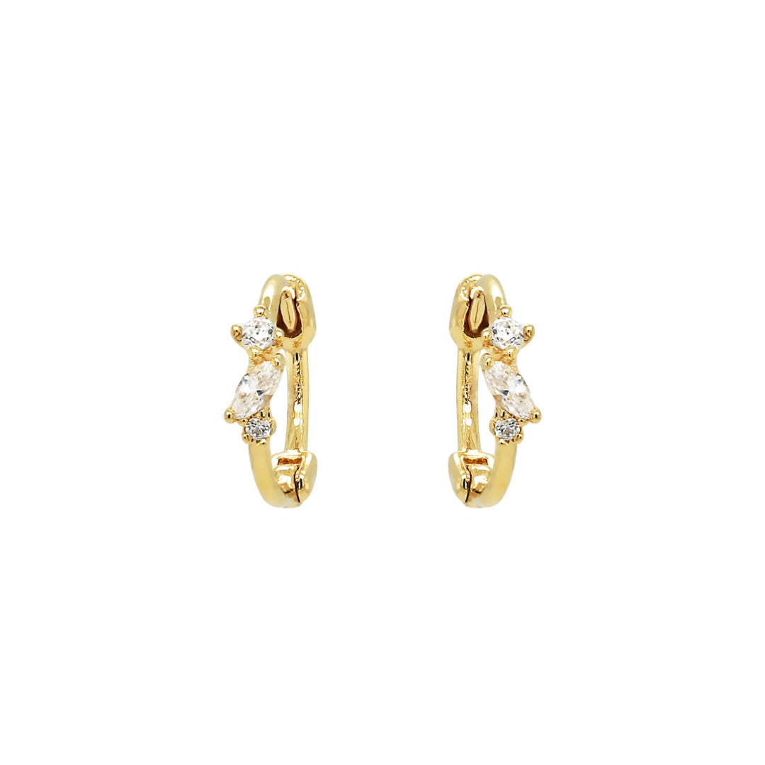 SEC001G Cubic Cluster Hoop Earrings image 0
