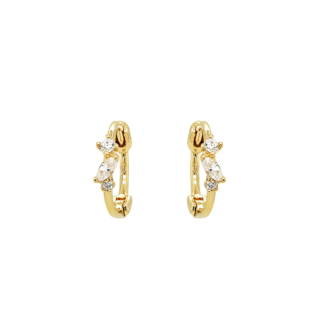 SEC001G Cubic Cluster Hoop Earrings image 0