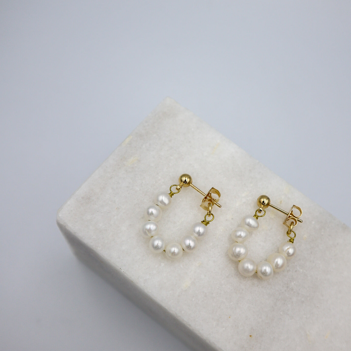 Pearl Link Stud Earrings image 1