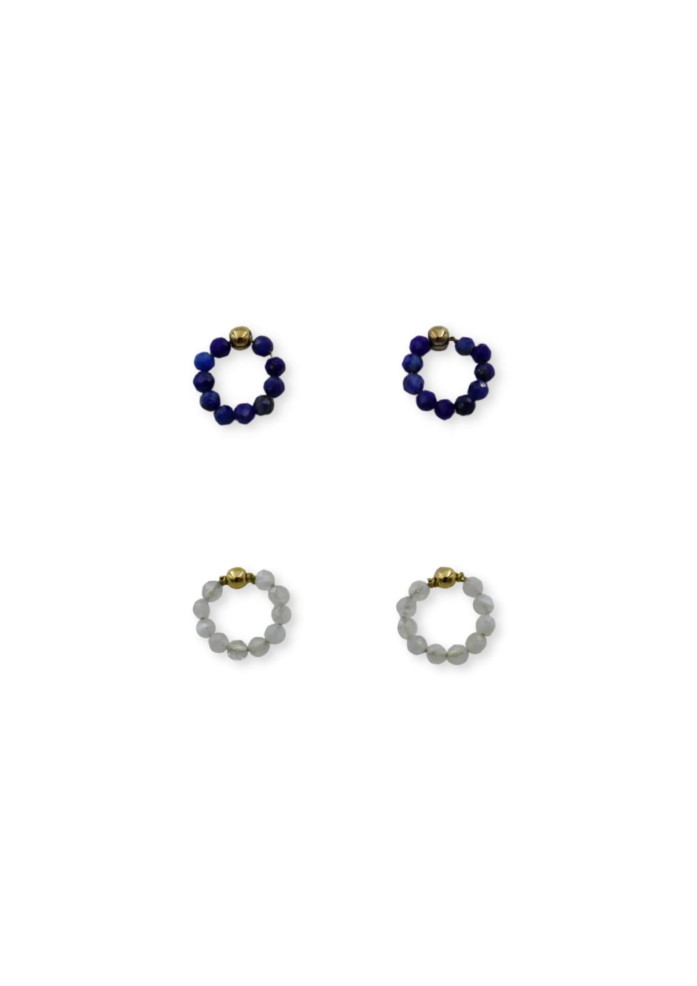 Petit Circle Stone Stud Earrings image 0