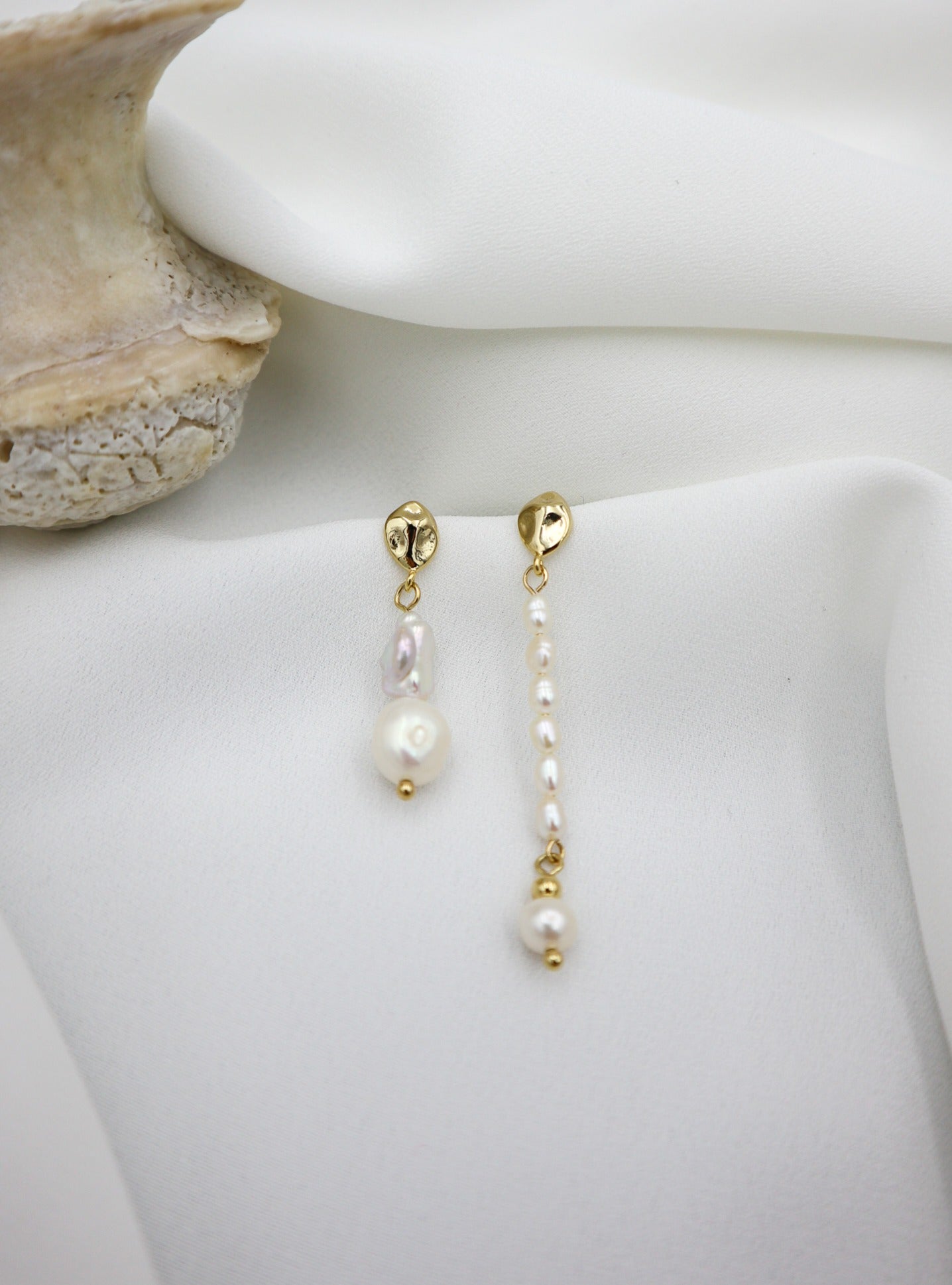 Amber Pearl Drop Earrings image 2