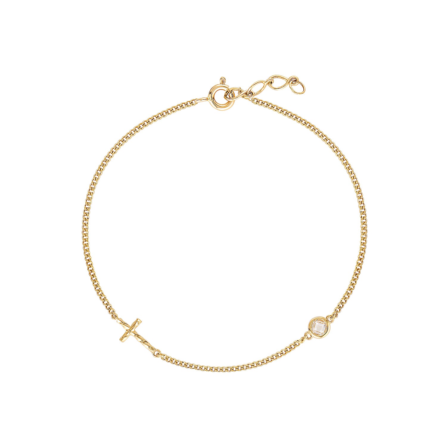 14K Gold Side Cross Bracelet image 0