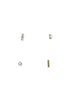 Baguette Silver Stud Earrings Set image 0