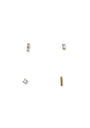 Baguette Silver Stud Earrings Set image 0