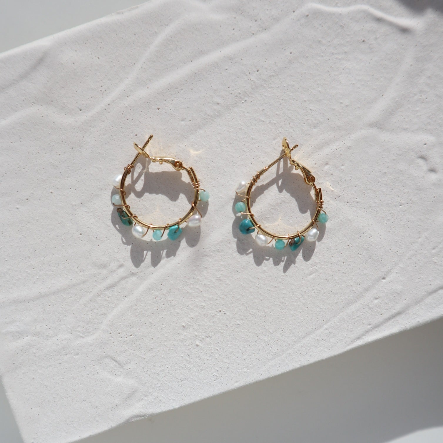 Summer Snow Pearl Hoops image 1
