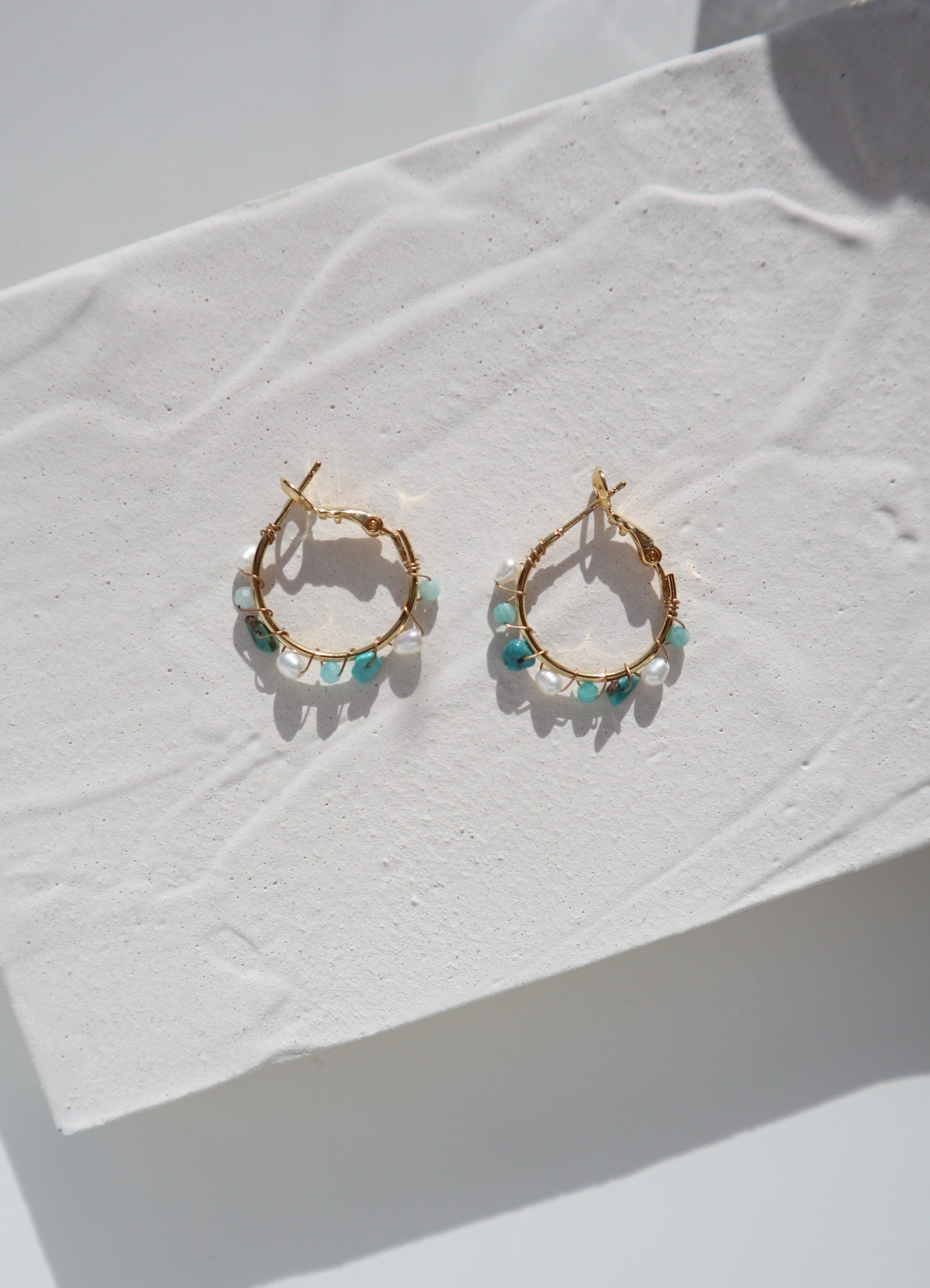 Summer Snow Pearl Hoops image 1