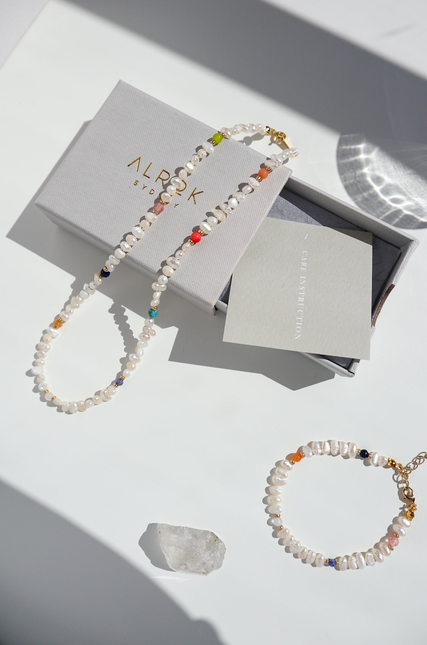 Multicolor Color Ball Pearl Silver Necklace image 4