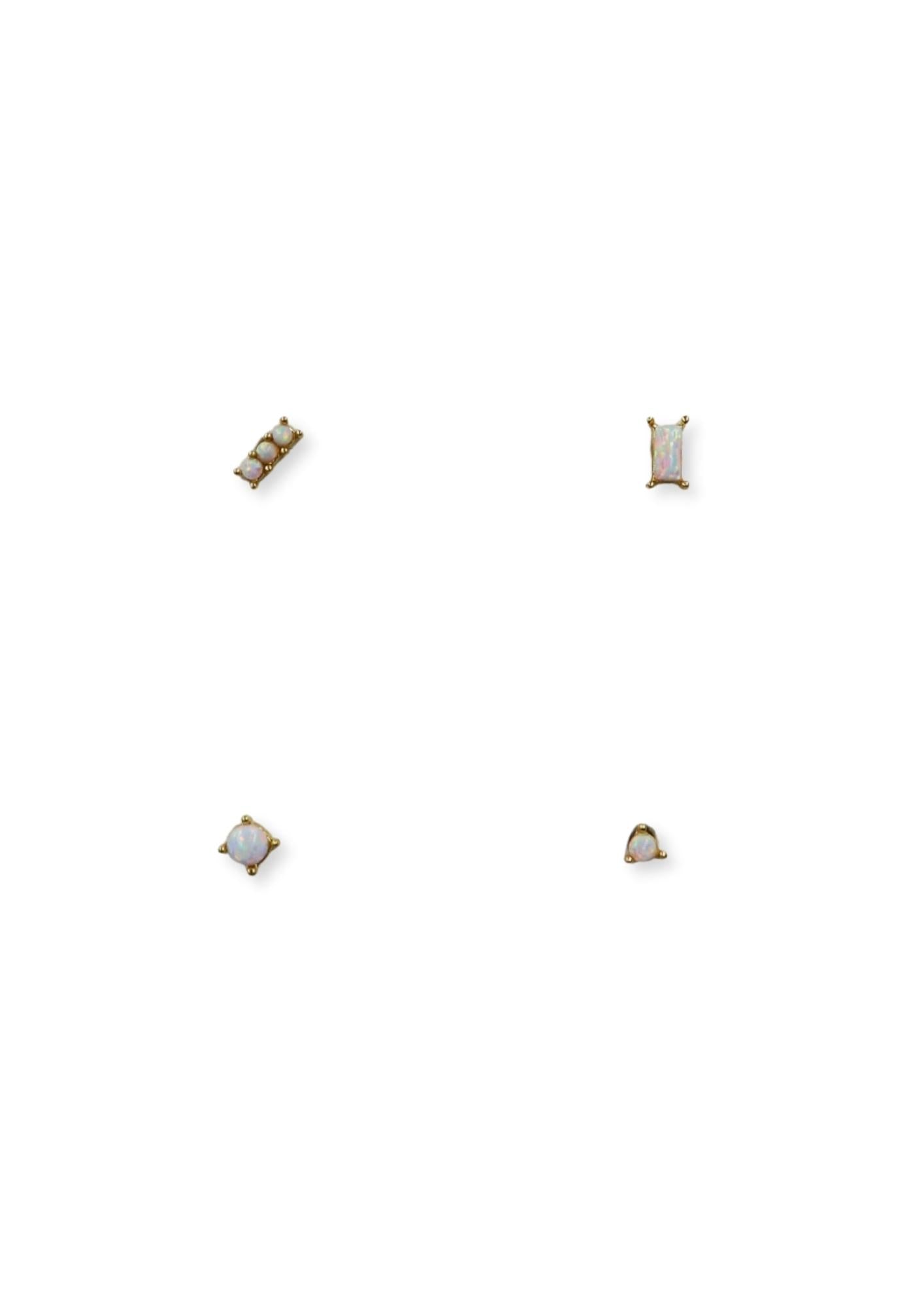 4 set Opal Stud Earrings image 0