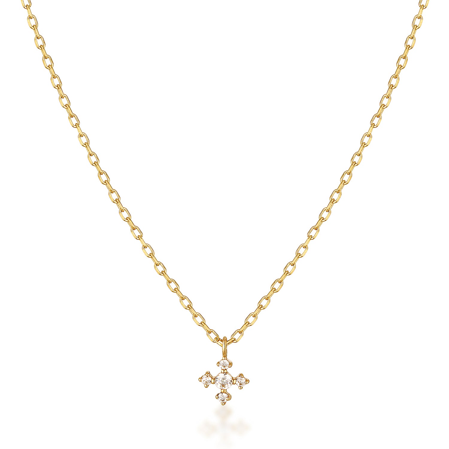 14K Gold Cross Necklace image 0