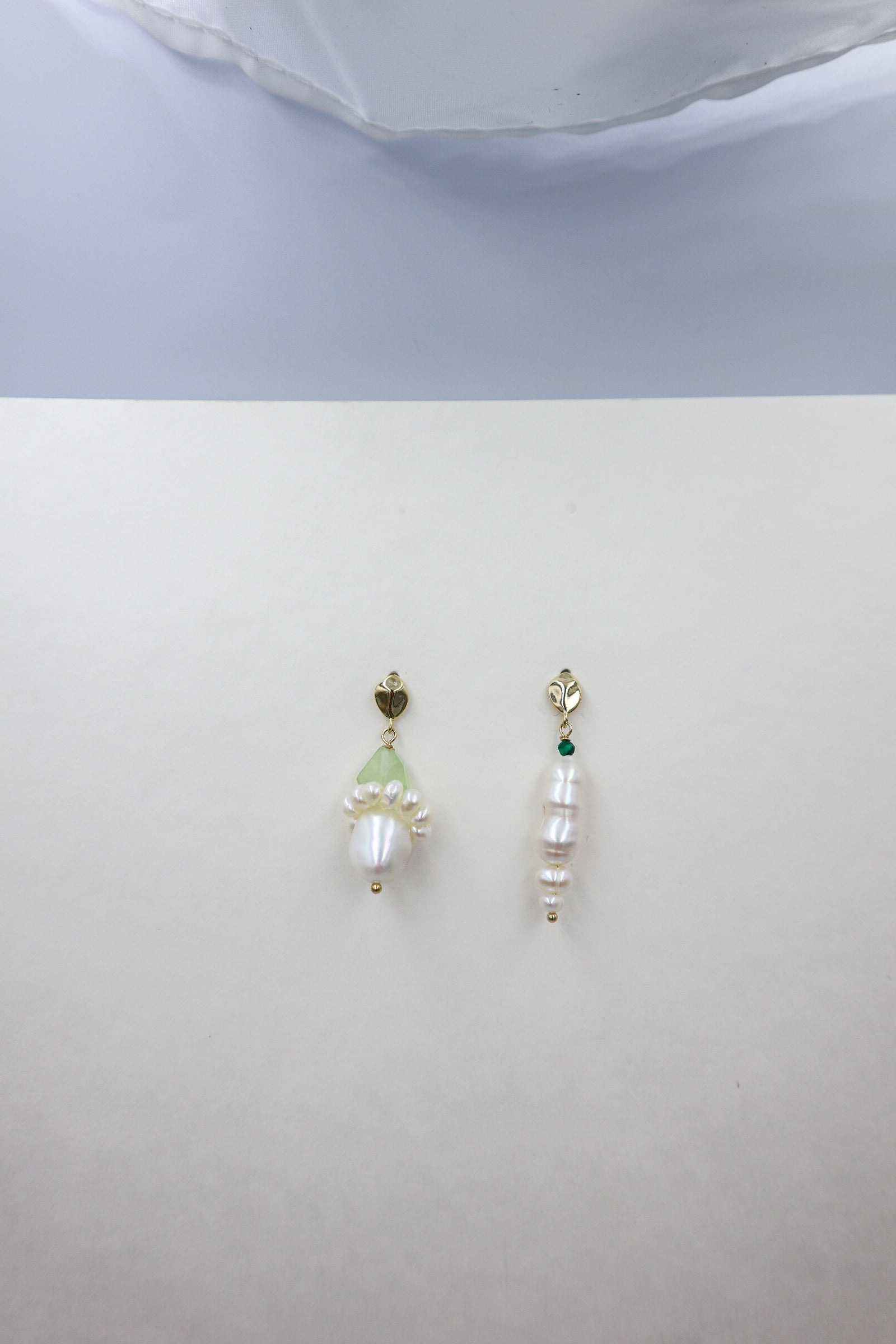 Prehnite Mismatch Drop Earrings image 3