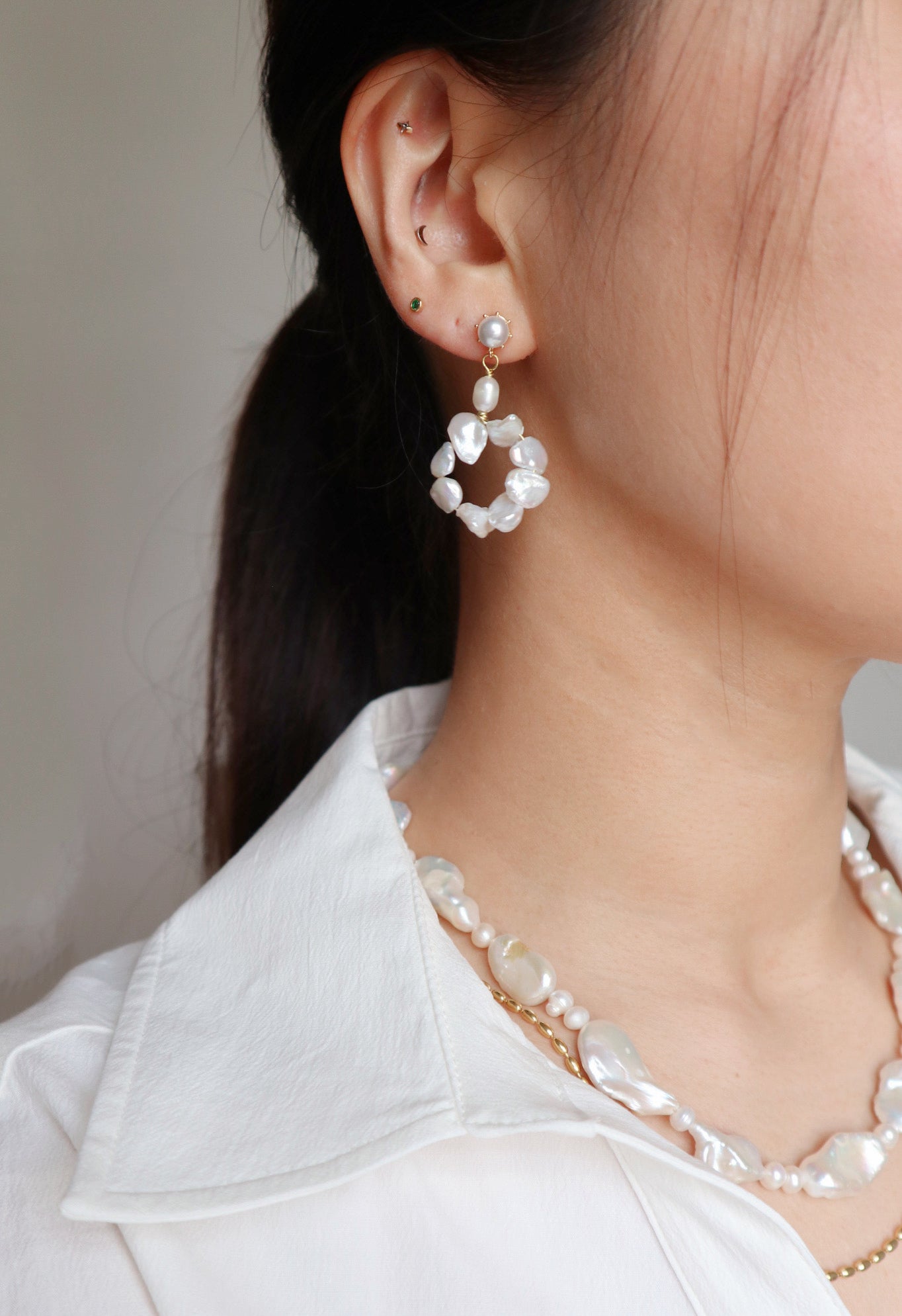 Holy Mismatch Pearl Earrings image 1
