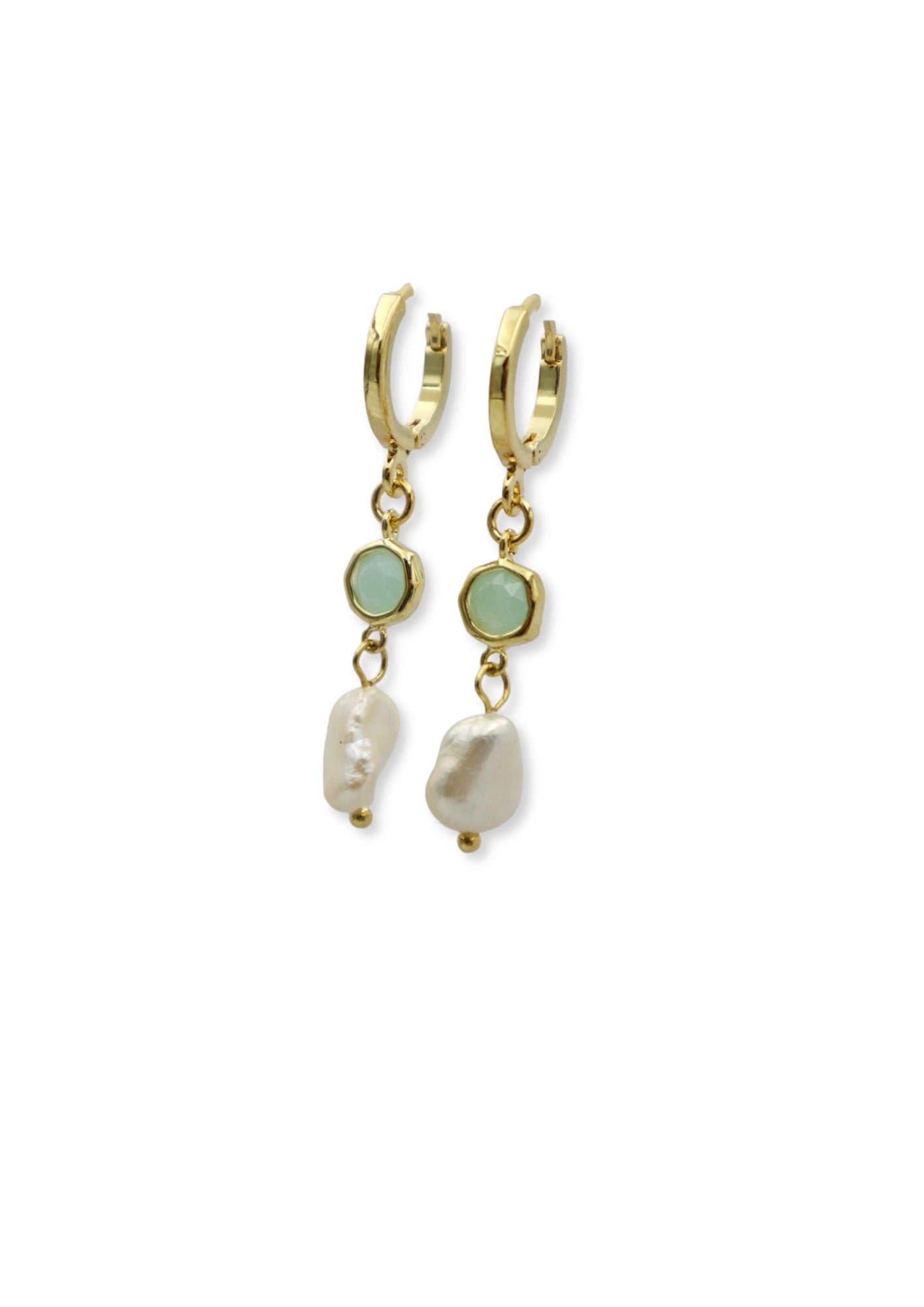 Labradorite Drop Huggie Earrings image 7