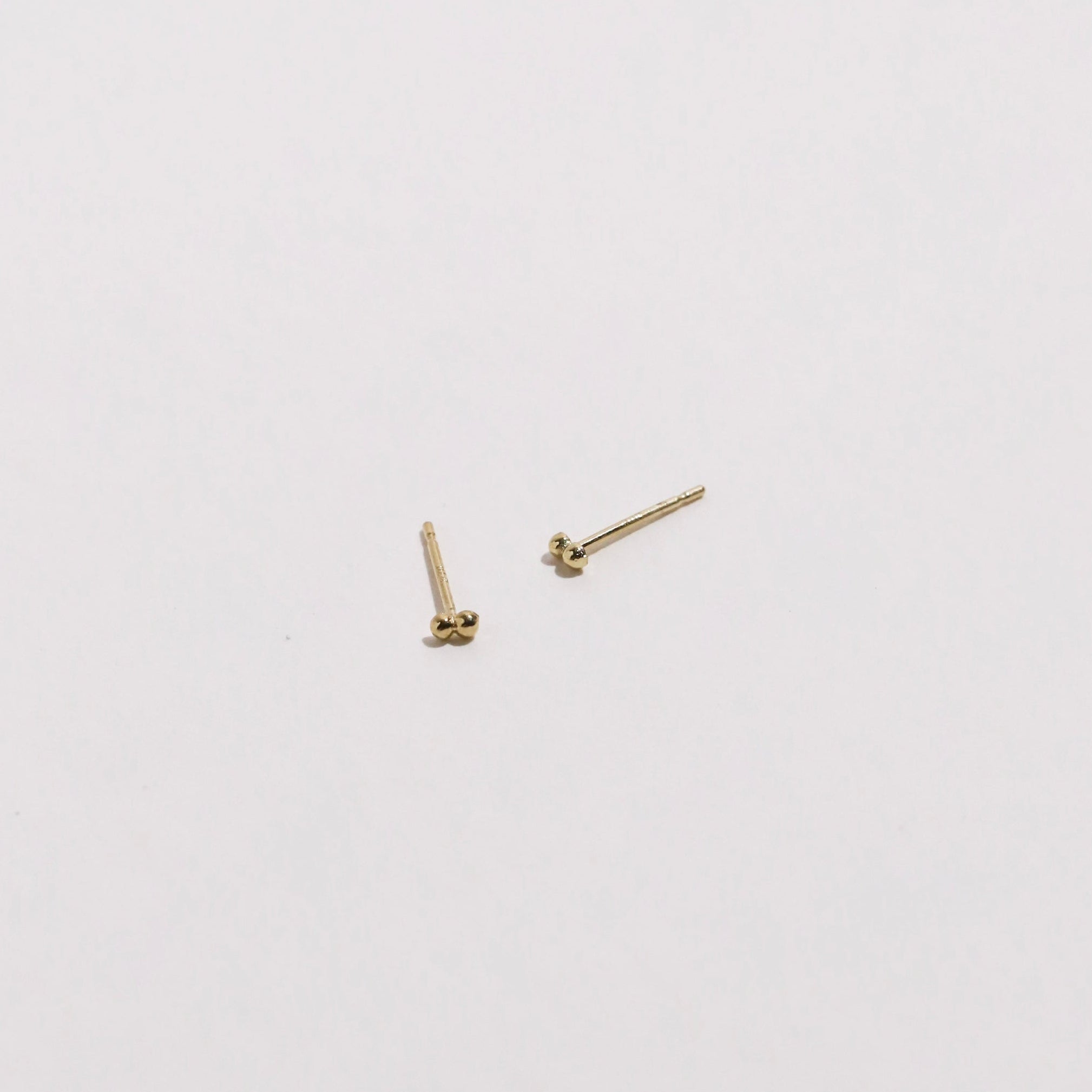 10K Gold Tiny Double Ball Studs