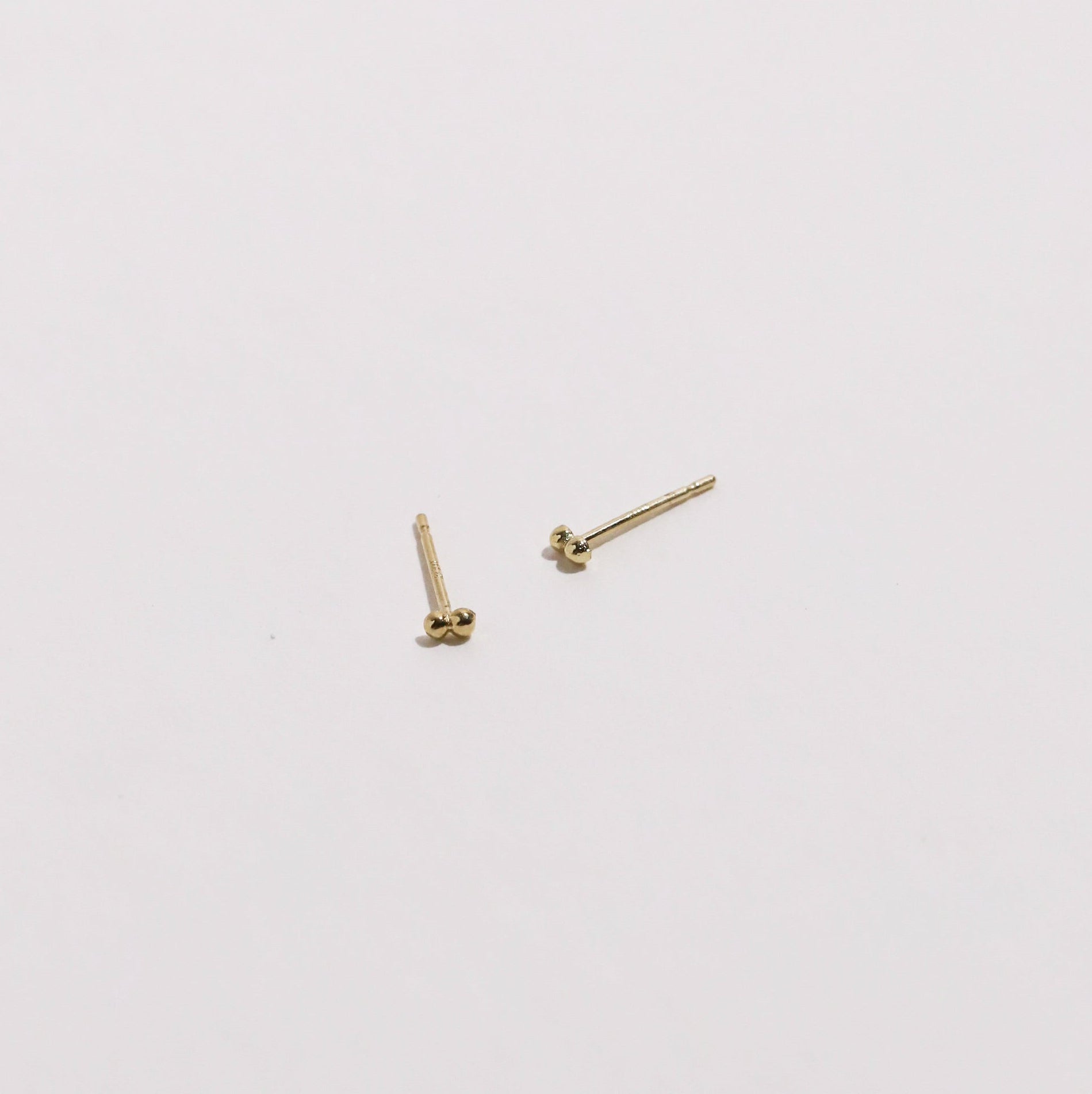 10K Gold Tiny Double Ball Studs
