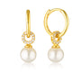 Pearl Charm Hoop Earrings image 0