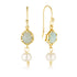 Natural Stone + Pearl Drop Earrings image 0