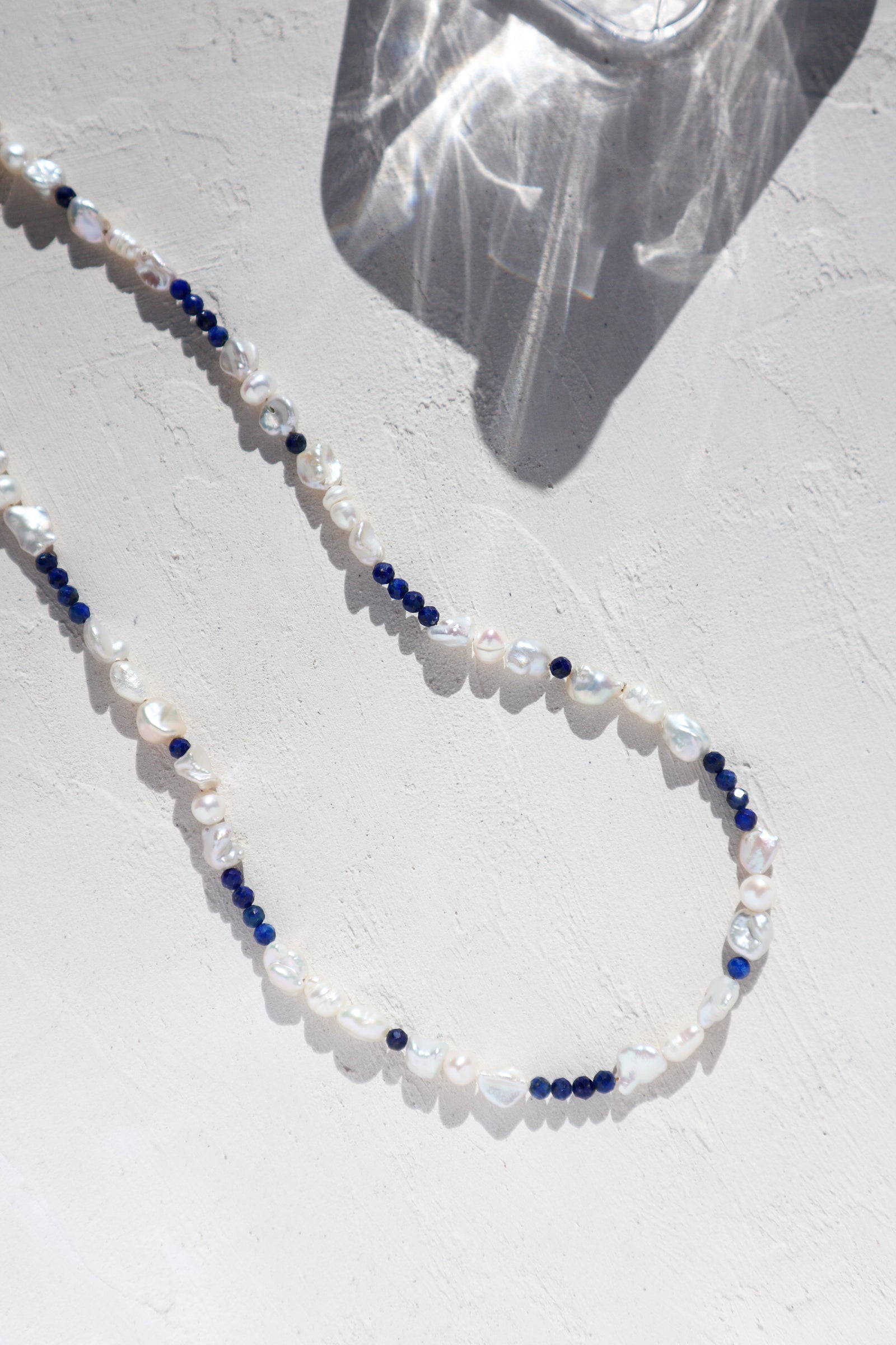 Lapis+ Pearl Silver Necklace image 0