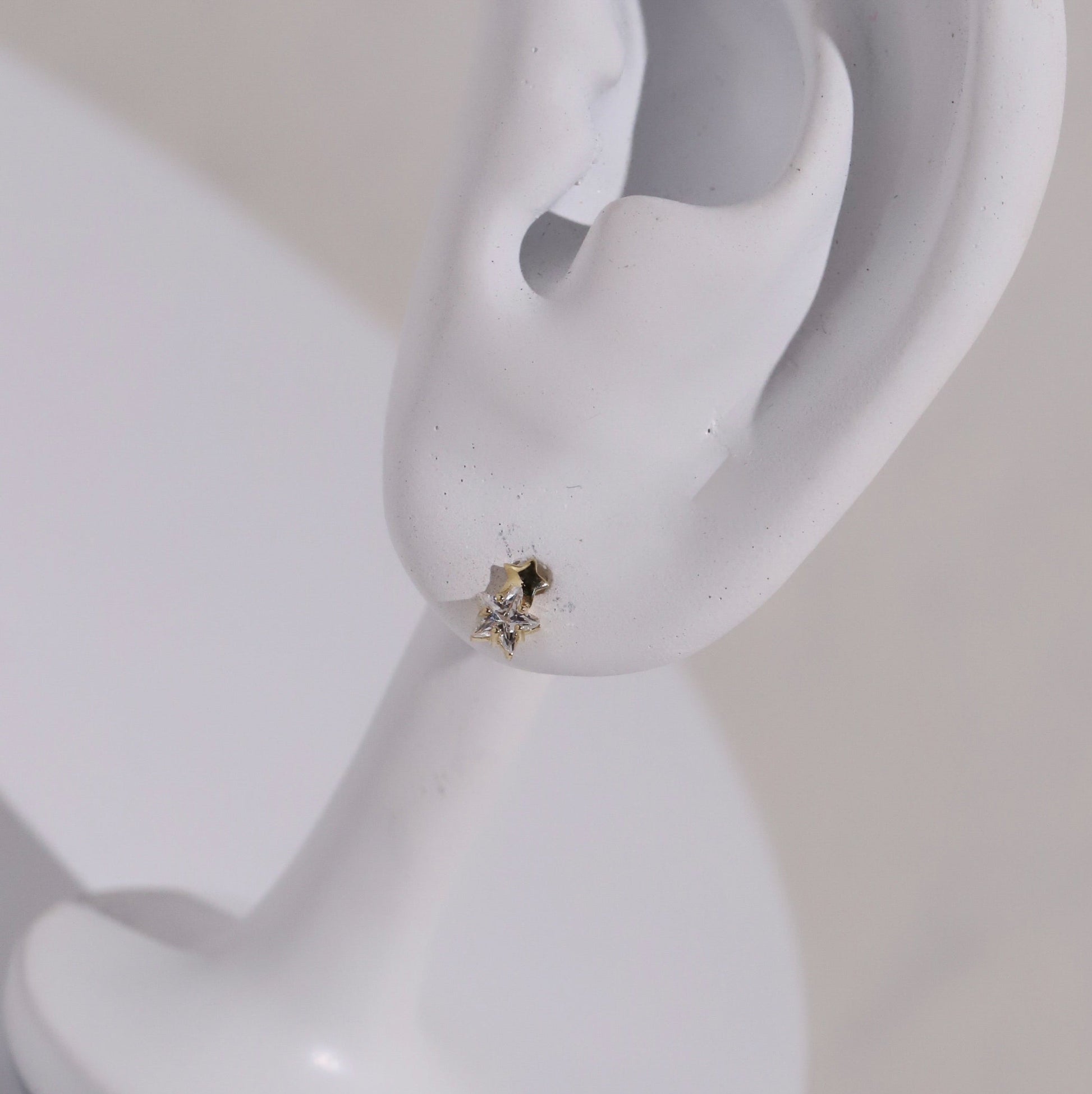 10K Gold Star Cubic Studs