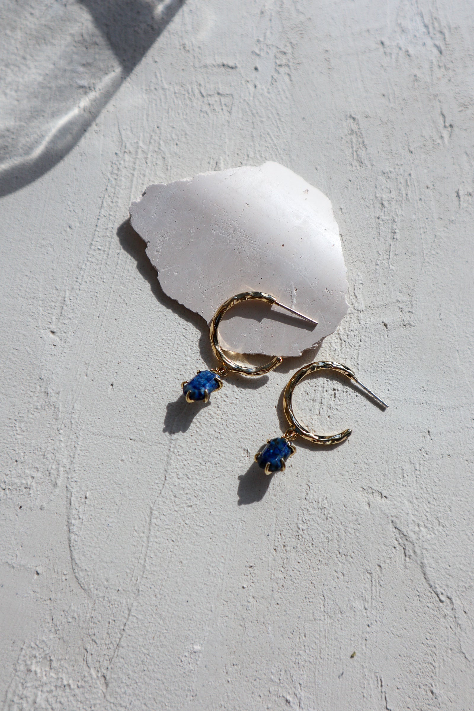 Flow Stone Drop Hoop Earrings image 9