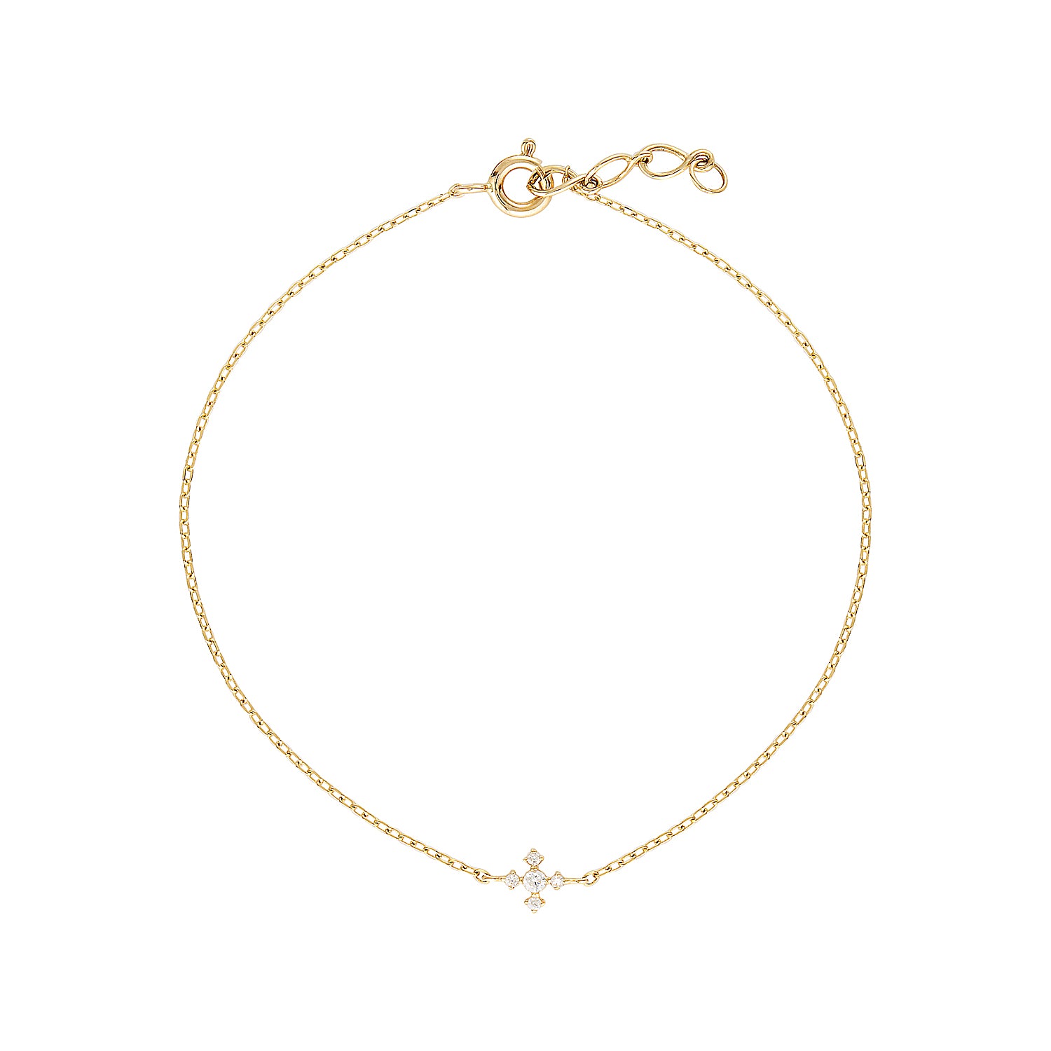 14K Gold Cubic Cross Bracelet image 0