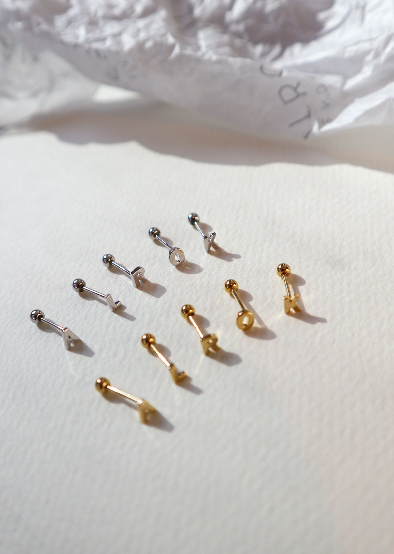 Single Letter Silver Piercing image 0