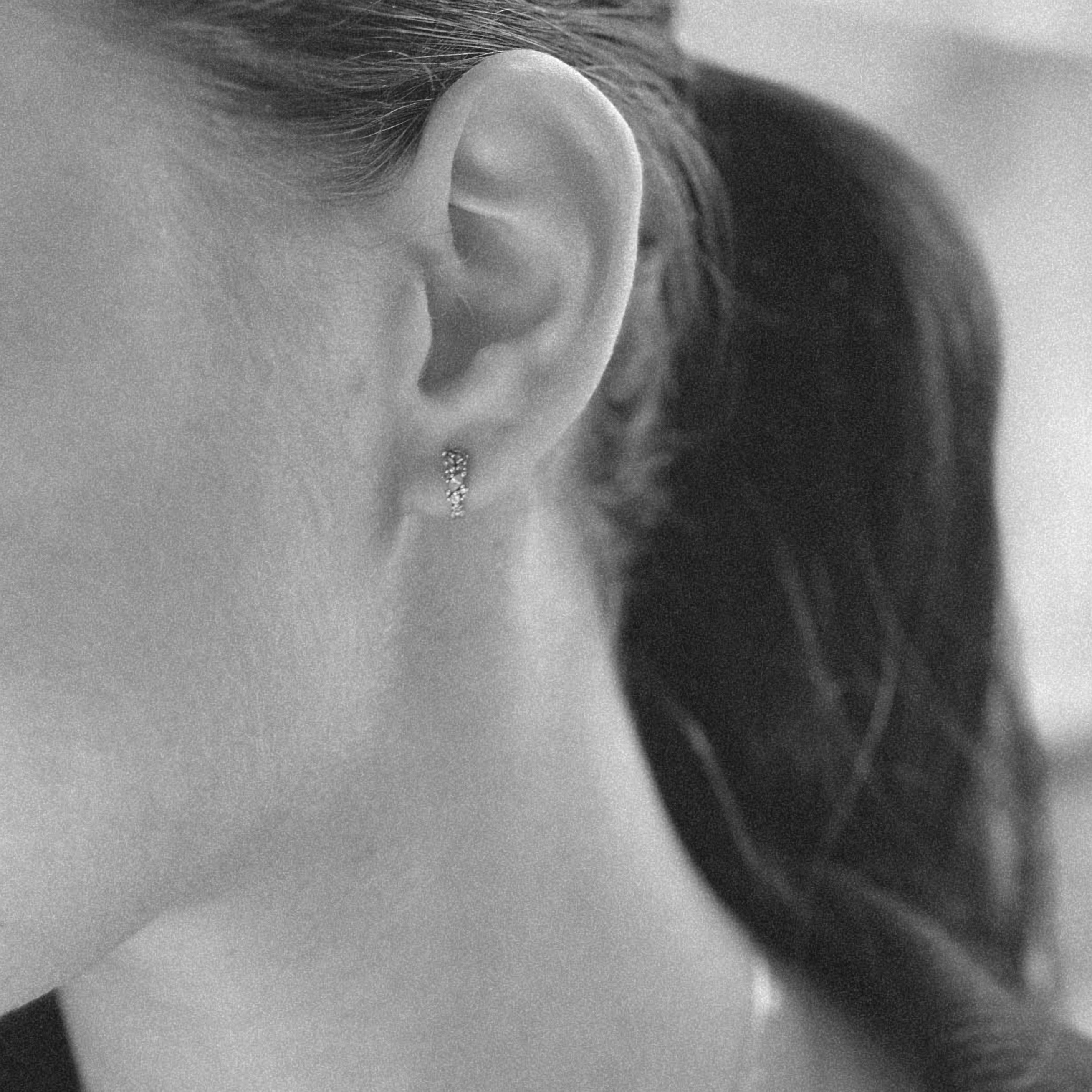 Cubic Cluster Huggie Earrings image 1