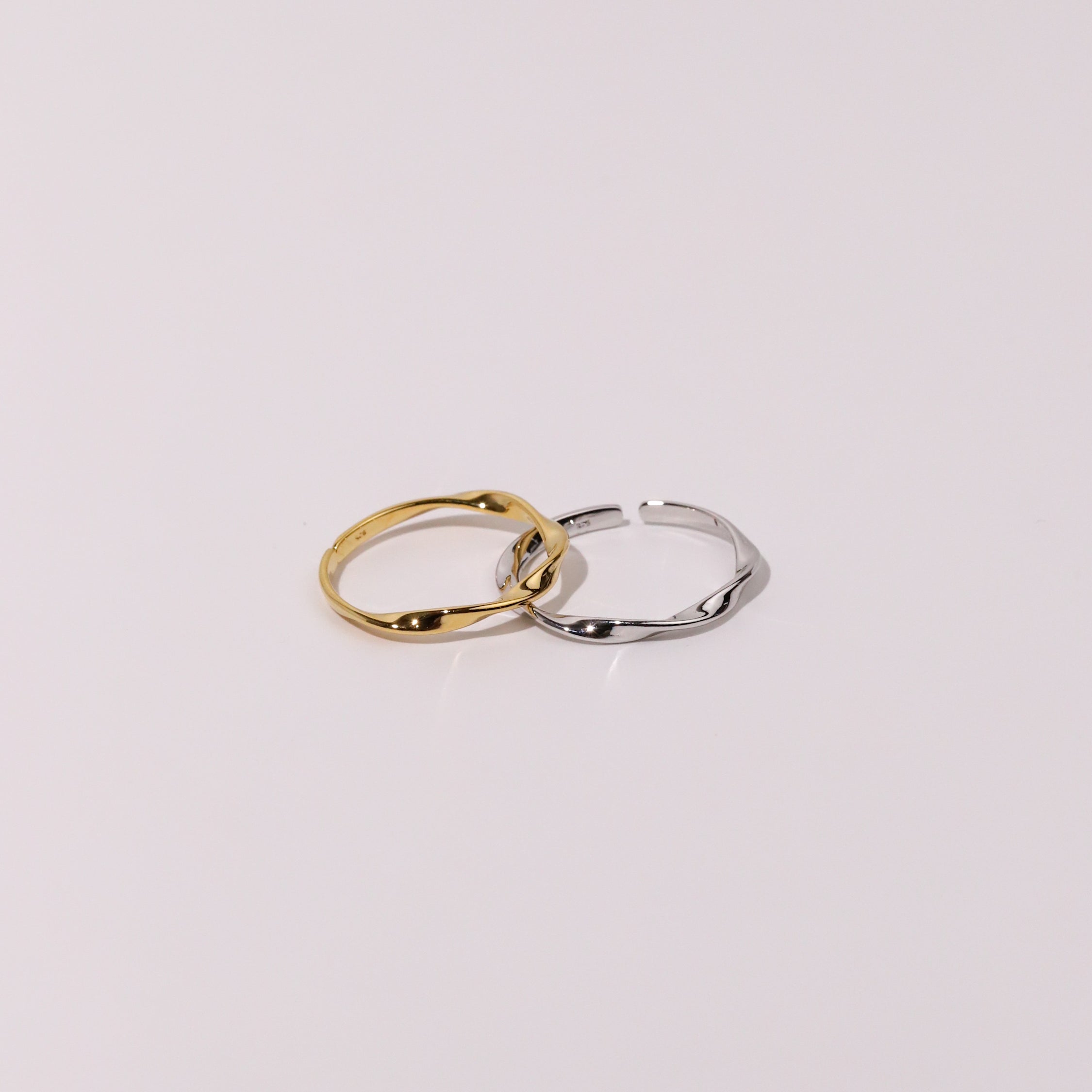 SRR002 Adjustable Twisted Silver Ring  image 0