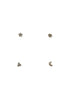 4 Shapes Gold Plated Silver Stud Earrings Set image 1