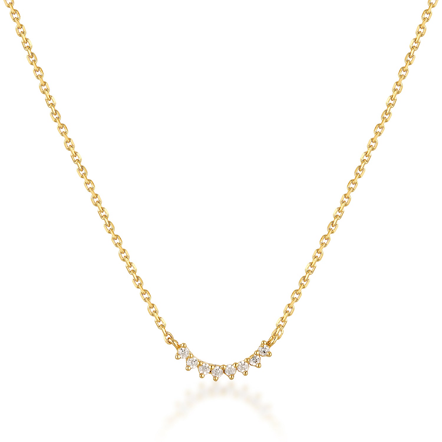 Curve Cubic Silver Necklace image 0