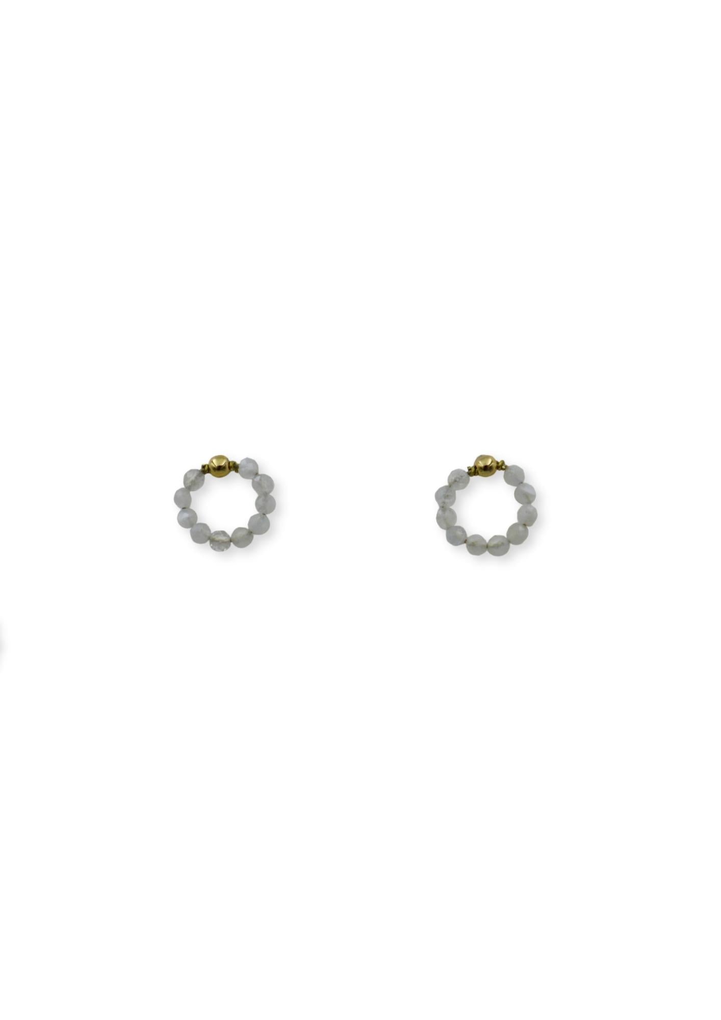 Petit Circle Stone Stud Earrings image 5