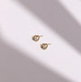 10K Gold Ball Heart with Pearl Studs