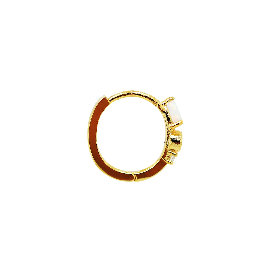 Opal Hoop Earrings image 1