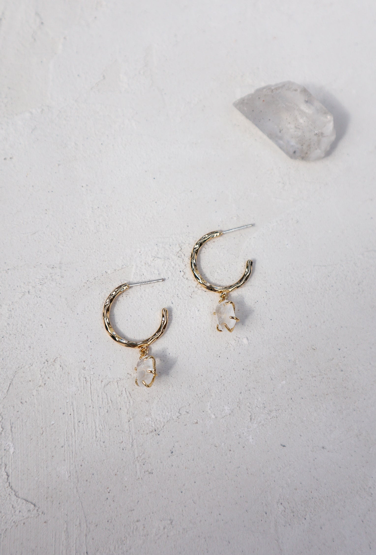 Flow Stone Drop Hoop Earrings image 7