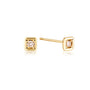 10K Gold Square Natural Diamond Earrings image 0
