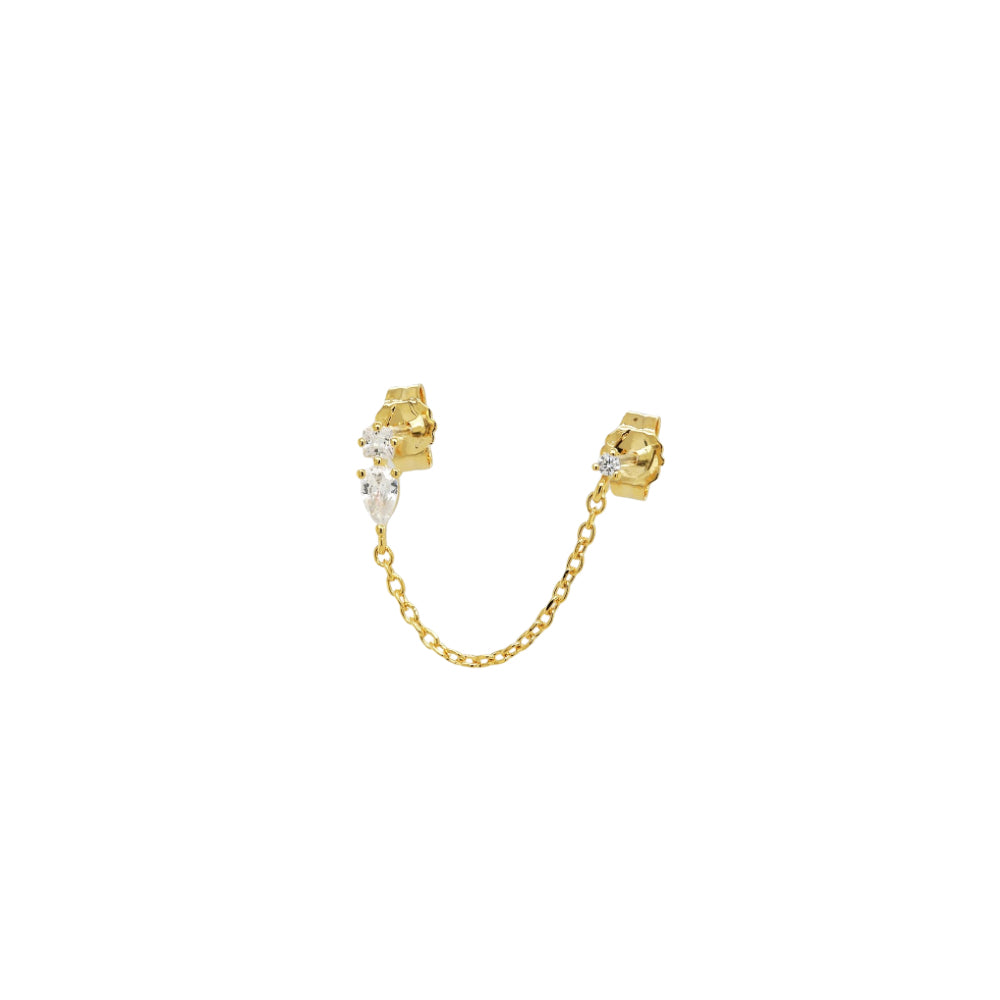 Cubic Link Chain Stud Earring image 0