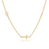 14K Gold Side Cross Necklace image 0