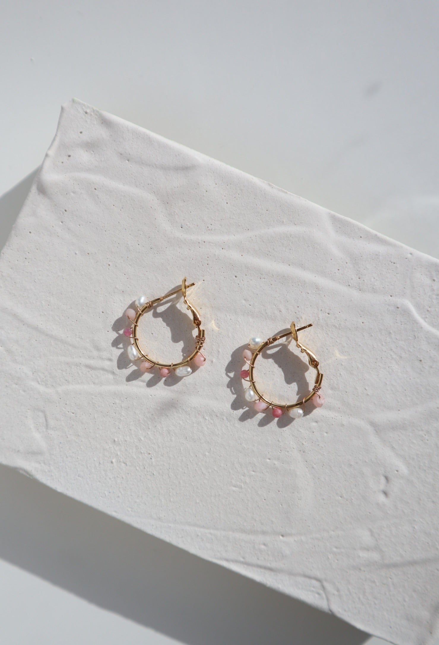 Summer Snow Pearl Hoops image 5