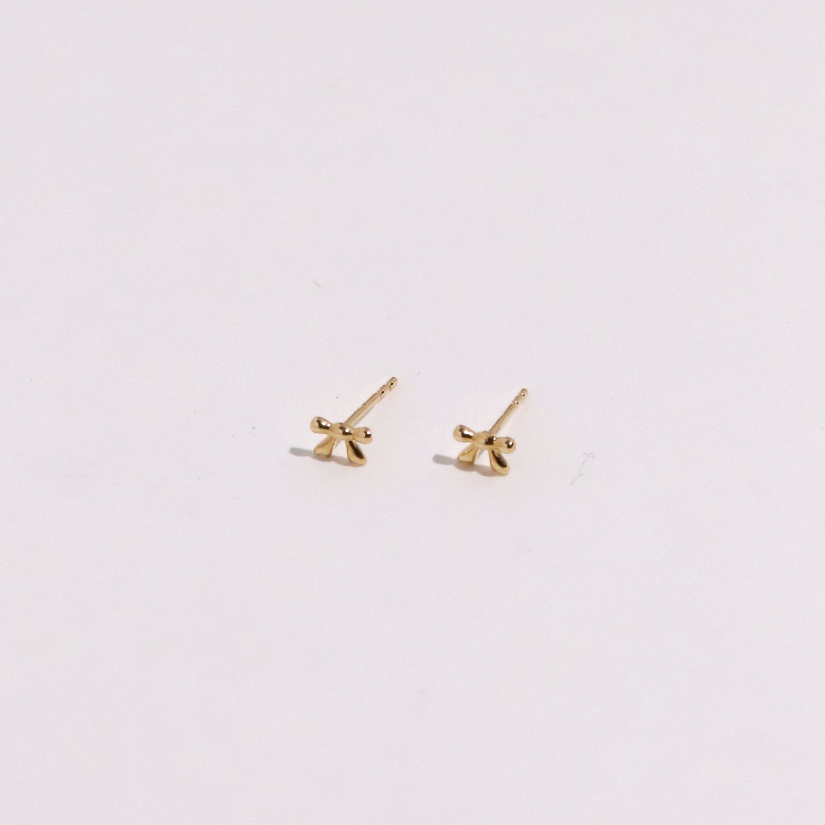 Tiny Bow 14K Gold Earrings