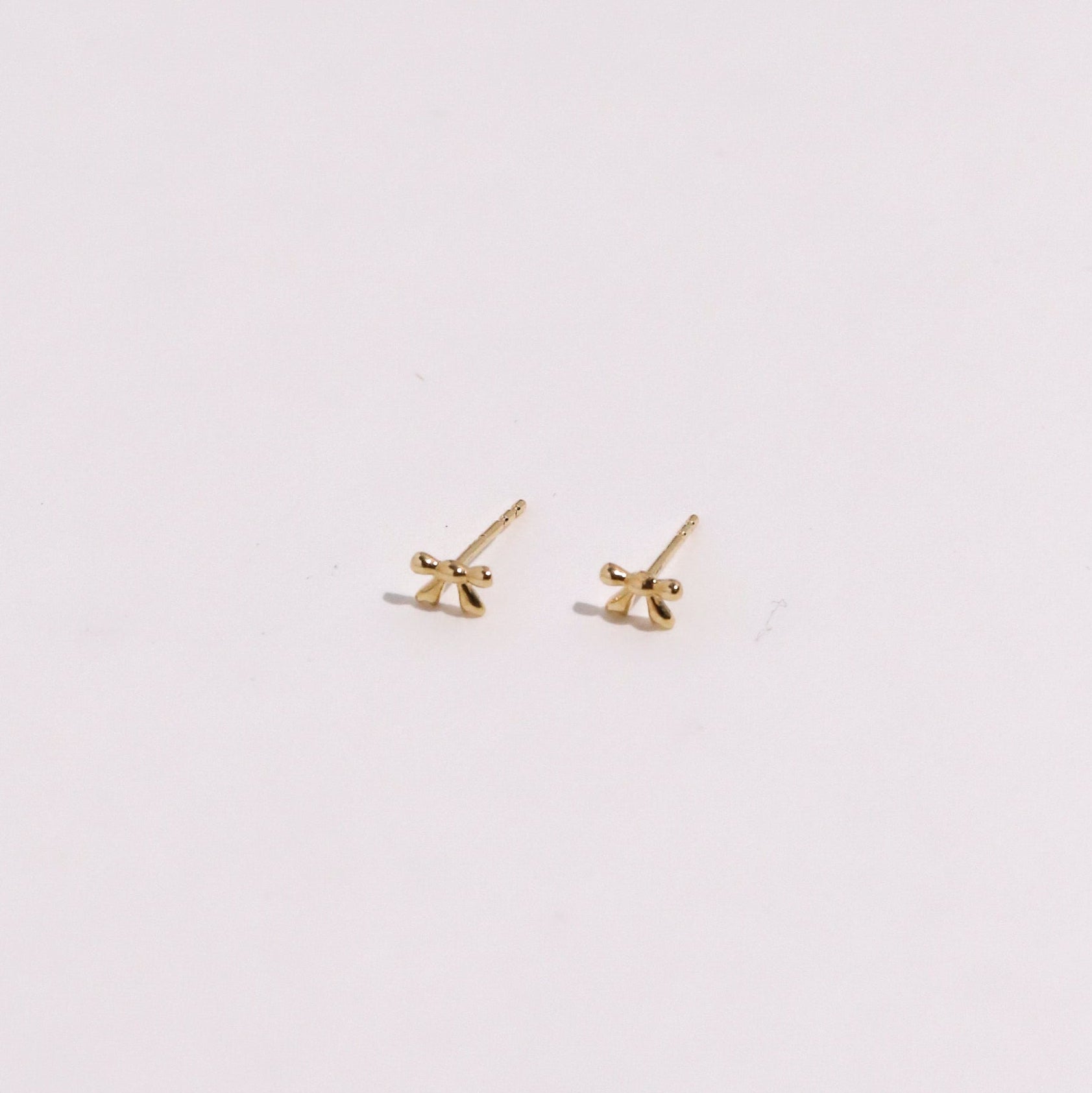 Tiny Bow 14K Gold Earrings
