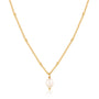 Simple Pearl on Ball Chain Necklace
