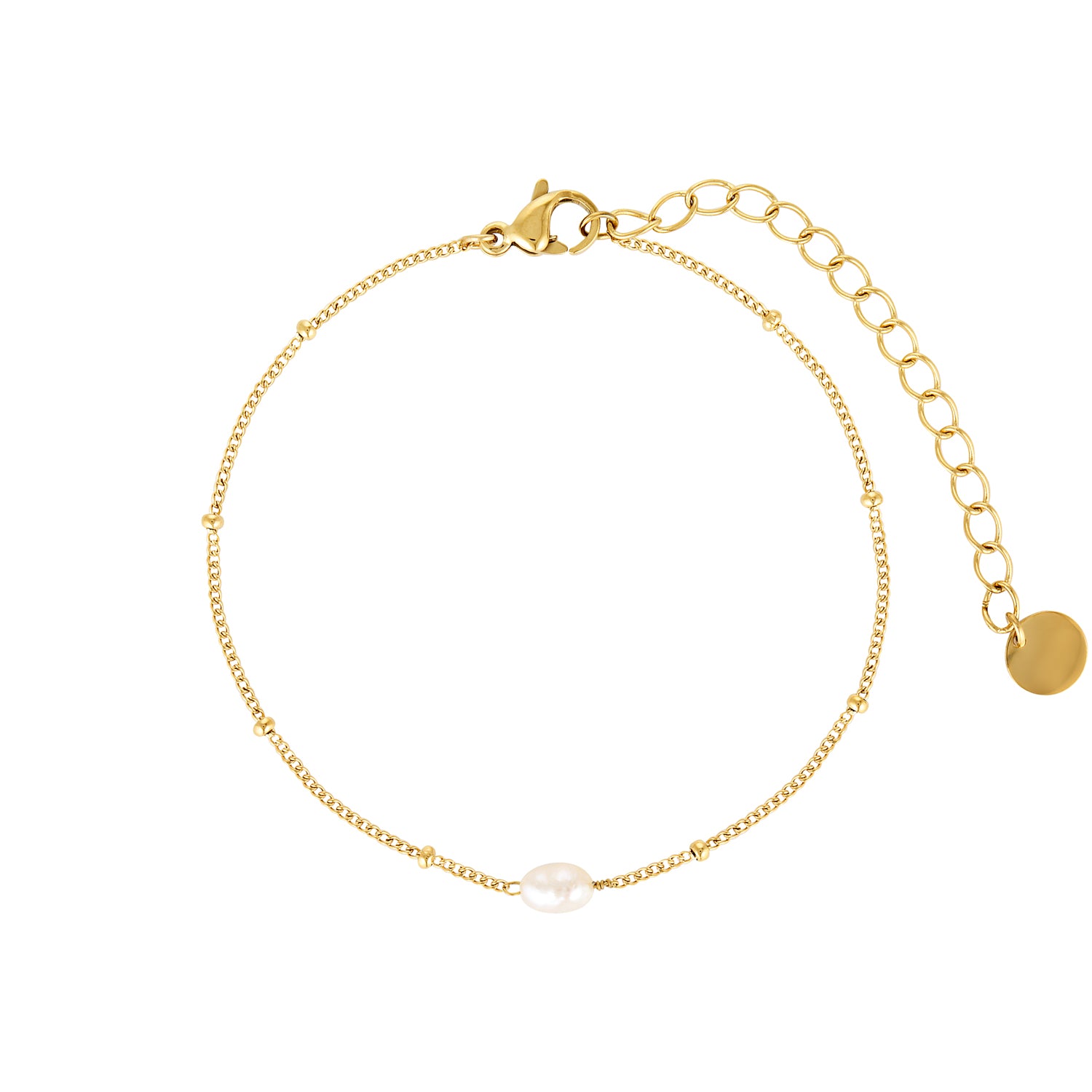 Simple Pearl on Ball Chain Bracelet