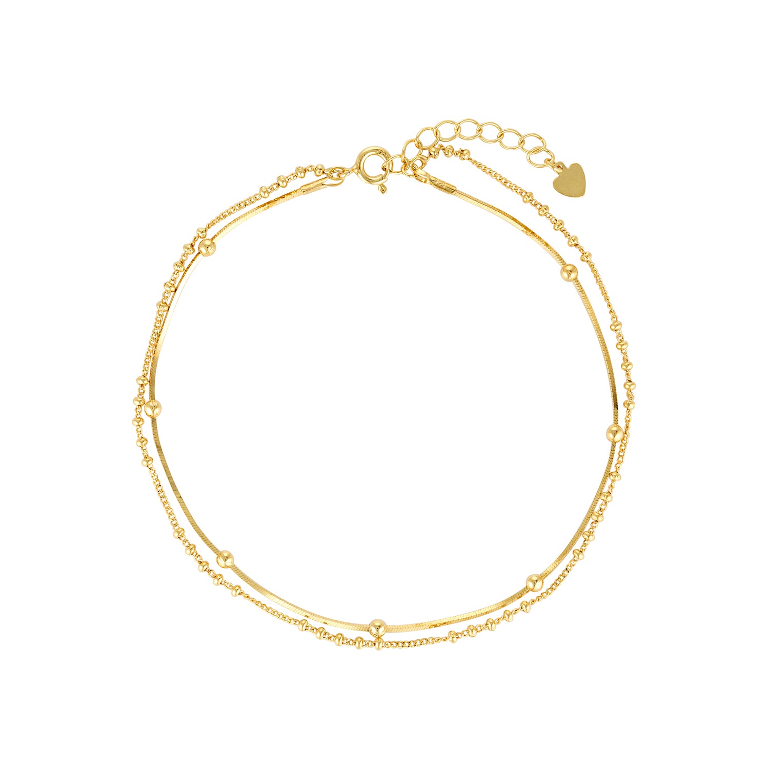 Double Ball Chain Silver Bracelet