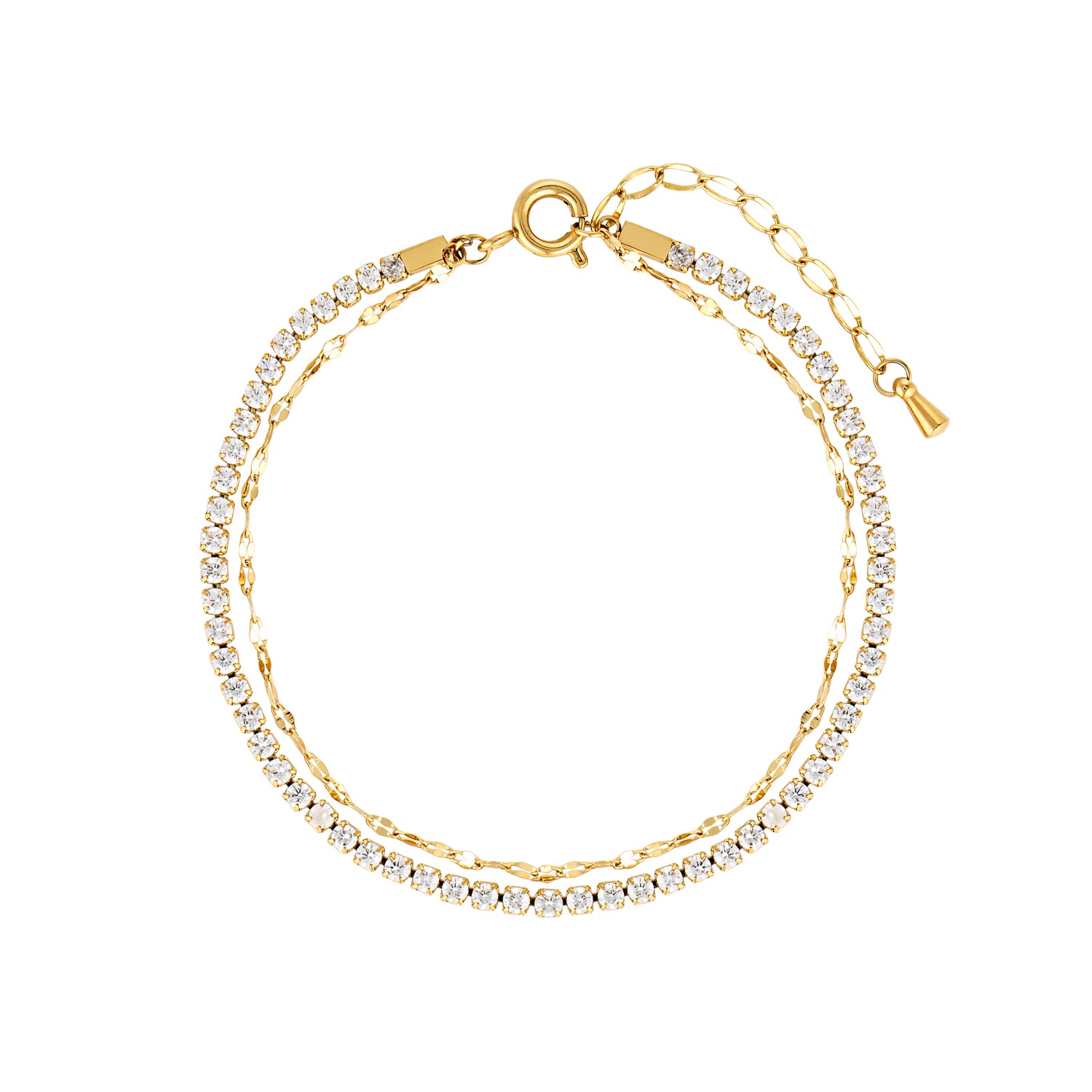 Tennis Chain Bracelet with extra Chain