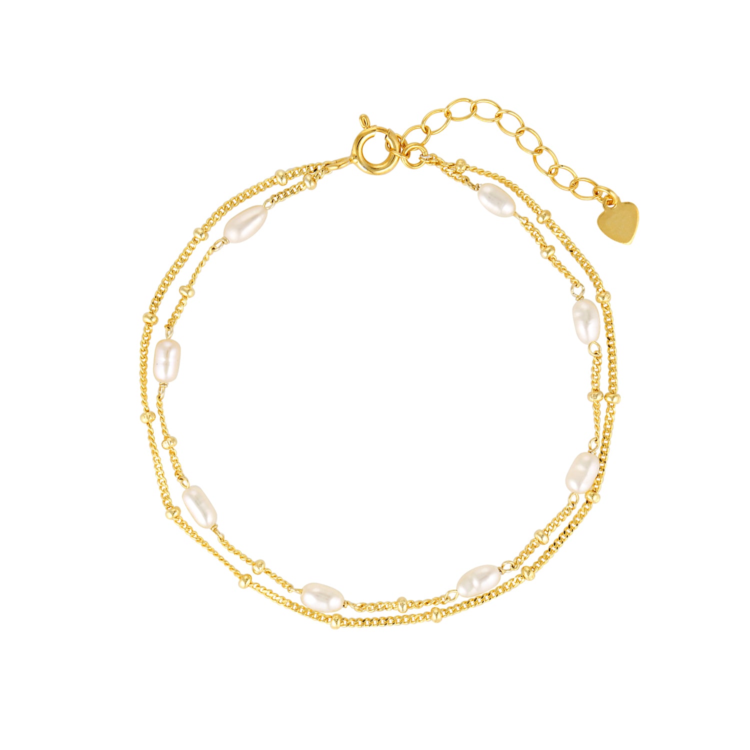 Double Chain Pearl Bracelet