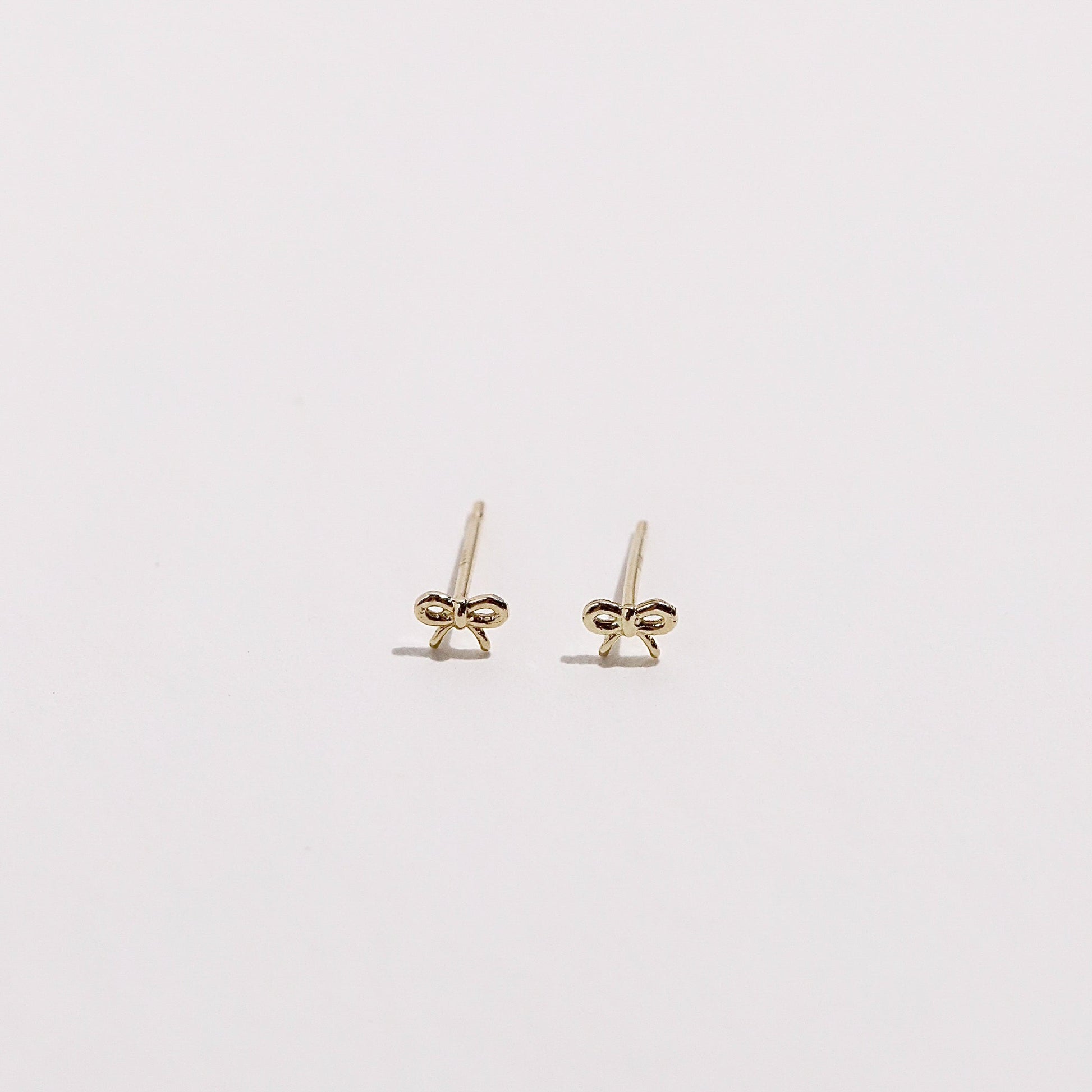 10K Gold Tiny Bow Studs